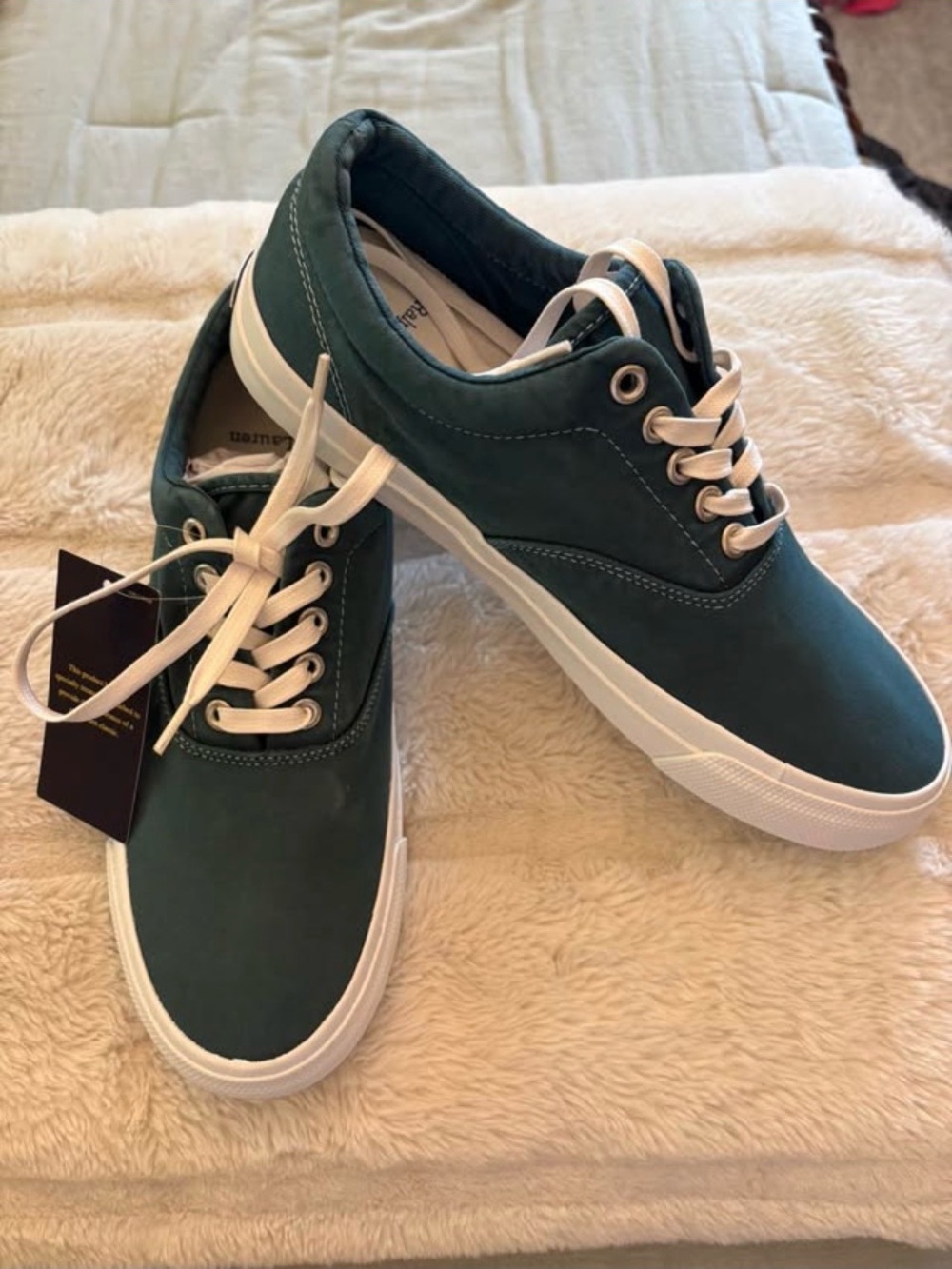 Polo by Ralph Lauren Teal Low-Top Sneakers with White Soles NWT/Box sz 9.5B